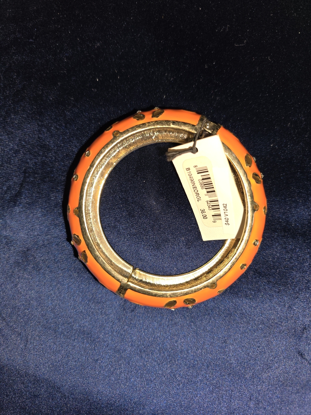 Kate Spade New York Orange Zip Wallet W/ NWT BANGLE - Picture 5 of 10